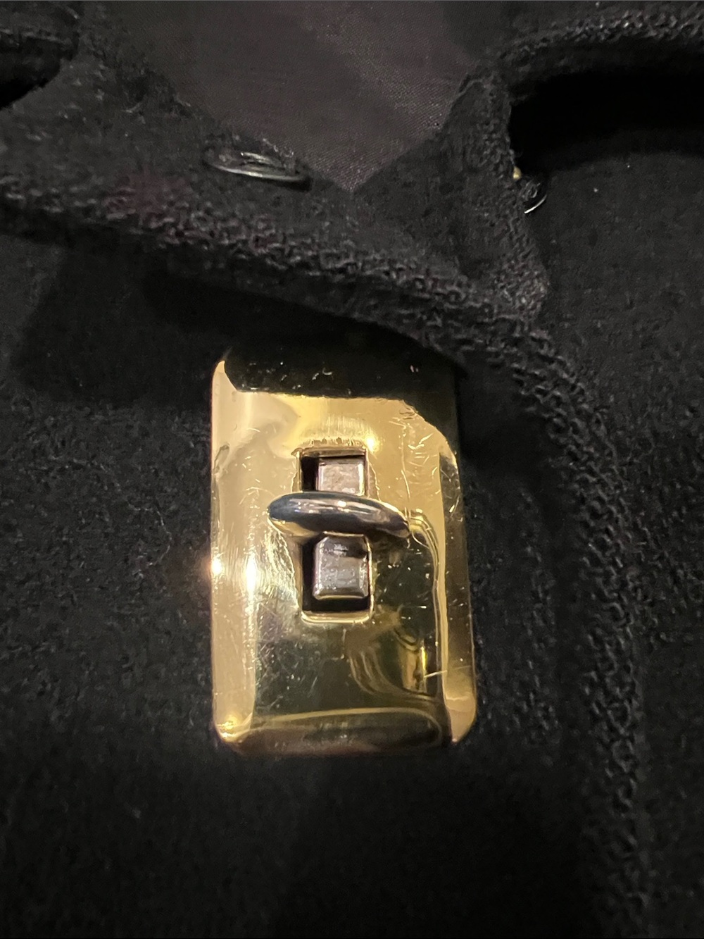 Vintage Westfield Black Pure Virgin Wool A-Line Pea Coat with Gold-Tone Buttons - Picture 6 of 10